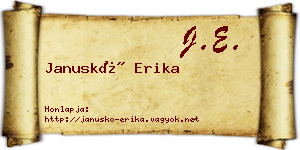 Januskó Erika névjegykártya